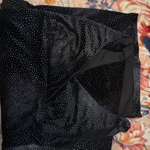 Black sparkly long slit dress